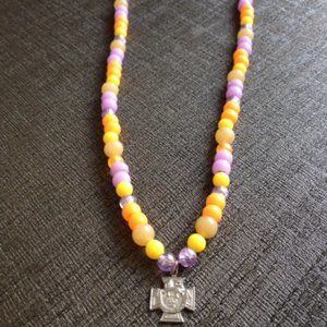 Victory Lion Cross Pendant Necklace